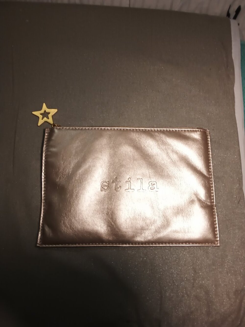 Stila Metallic Rose Gold Makeup Pouch